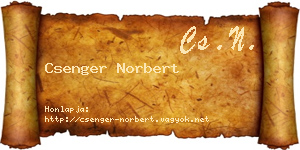 Csenger Norbert névjegykártya